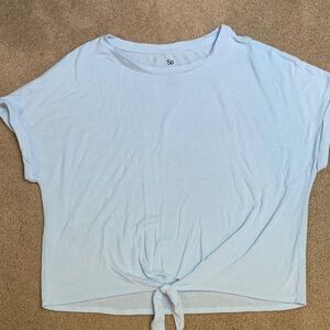 SO Women's Soft Blue Tie-Front Tee